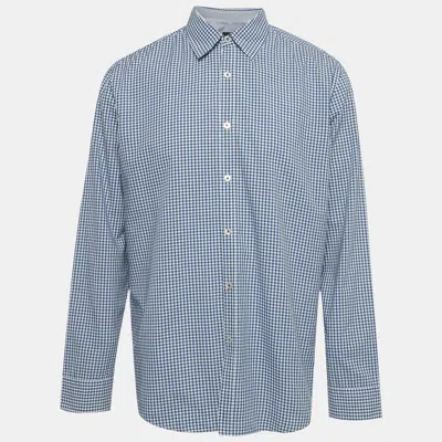 Pre-owned Boss By Hugo Boss Blue/white Checkered Cotton Obert Regular Fit Shirt Xl