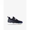 Boss By Hugo Boss Boss By Hugo Boys Navy Kids Logo-print Mesh Low-top Trainers In Navy