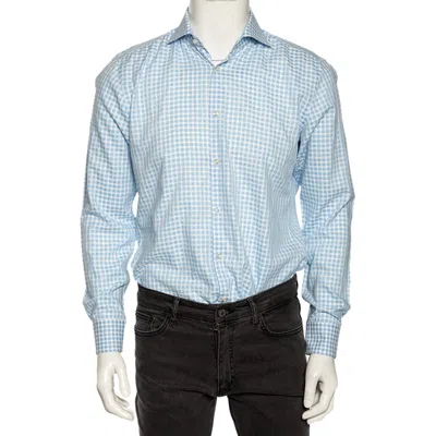 Boss By Hugo Boss Boss Hugo Boss Blue Checkered Cotton Slim Fit Shirt In Multi