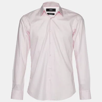 Boss By Hugo Boss Boss Hugo Boss Pink Cotton Easy Iron Regular Fit Shirt