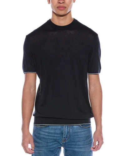 Boss By Hugo Boss Boss Hugo Boss Tramonte Linen-blend T-shirt In Blue
