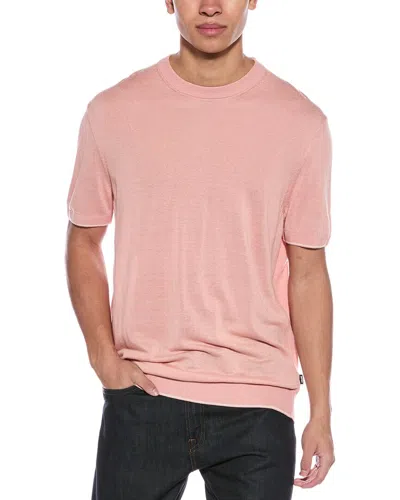 Boss By Hugo Boss Boss Hugo Boss Tramonte Linen-blend T-shirt In Pink