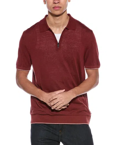 Boss By Hugo Boss Boss Hugo Boss Trieste Linen-blend Polo Sweater In Brown