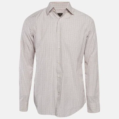 Pre-owned Boss By Hugo Boss Boss Selection By Hugo Boss White Checked Cotton Tobian Shirt M
