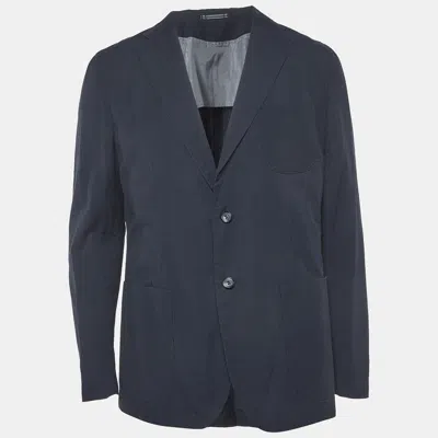 Pre-owned Boss By Hugo Boss Boss Selection Hugo Boss Blue Check Stretch Cotton Larian Blazer L