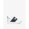 BOSS BY HUGO BOSS BOSS BY HUGO BOSS BOYS WHITE KIDS' LOGO-PRINT LEATHER LOW-TOP TRAINERS