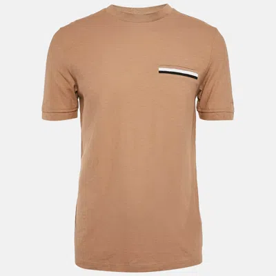 Pre-owned Boss By Hugo Boss Brown Cotton Crew Neck T-shirt S