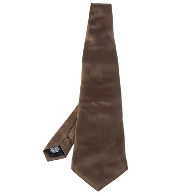 Boss By Hugo Boss Brown Silk Tie In Black
