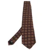 Boss By Hugo Boss Burgundy Square Patterned Silk Jacquard Traditional Tie In White