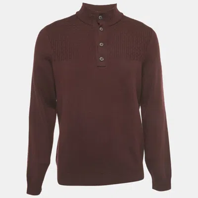 Pre-owned Boss By Hugo Boss Burgundy Wool Sweater L