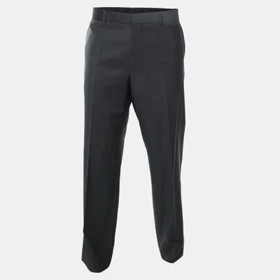 Pre-owned Boss By Hugo Boss Charcoal Grey Wool Regular Fit Parkway1 Pants 4xl