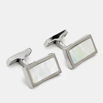Pre-owned Boss By Hugo Boss Composite Silver Tone Cufflinks
