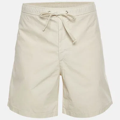 Pre-owned Boss By Hugo Boss Cream Poplin Karlos Shorts Xl In White