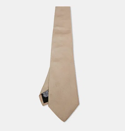 Pre-owned Boss By Hugo Boss Dark Beige Silk Tie In Sand