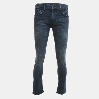 Boss By Hugo Boss Dark Blue Washed Denim Jeans L Waist In Transparent