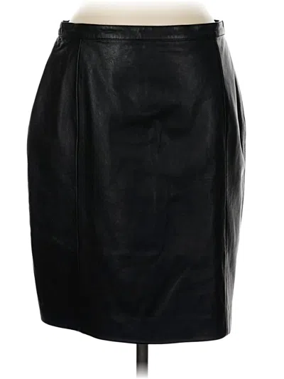 Pre-owned Boss By Hugo Boss Faux Leather Skirt In Black