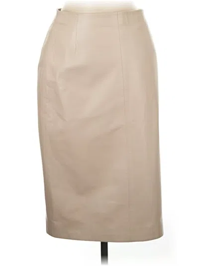 Pre-owned Boss By Hugo Boss Faux Leather Skirt In Tan