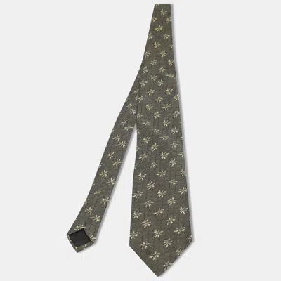 Pre-owned Boss By Hugo Boss Green Jacquard Silk Traditional Tie