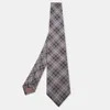 Boss By Hugo Boss Grey Check Patterned Silk Tie In Gray