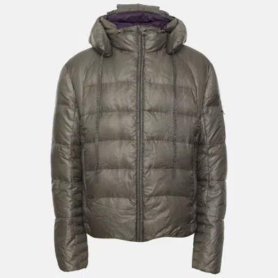 Pre-owned Boss By Hugo Boss Grey Cutlero Nylon Removable Hooded Down Puffer Jacket
