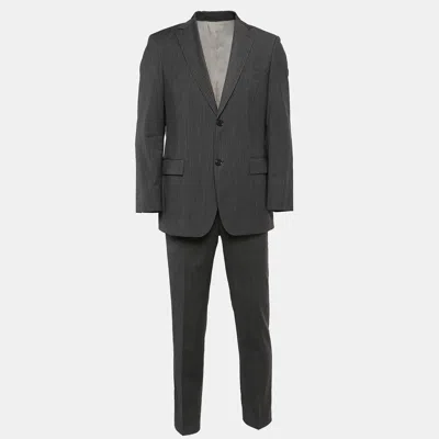 Pre-owned Boss By Hugo Boss Grey Pinstripe Wool Single Breasted Pants Suit S