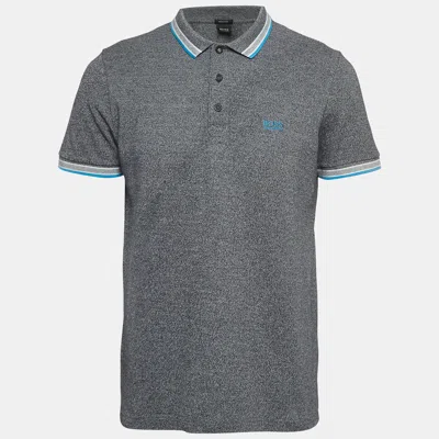 Pre-owned Boss By Hugo Boss Grey Pique Cotton Polo T-shirt L