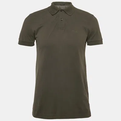 Pre-owned Boss By Hugo Boss Grey Pique Cotton Polo T-shirt M