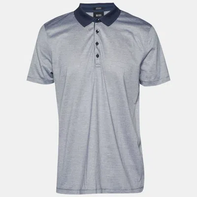 Boss By Hugo Boss Grey Striped Bugnara Polo T-shirt In Multi