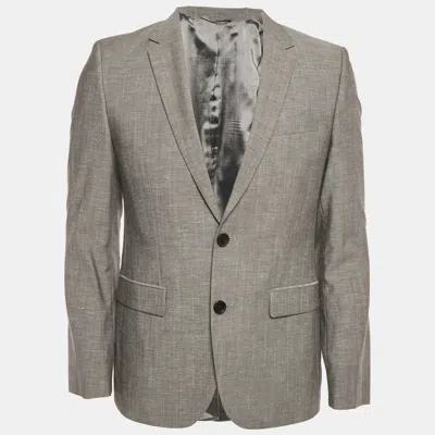 Pre-owned Boss By Hugo Boss Grey Wool Blend Aeron1/hamen1 Blazer M In Gray