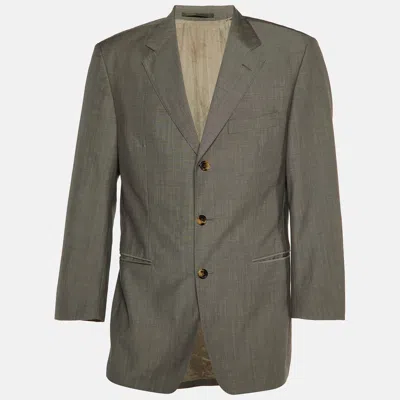 Pre-owned Boss By Hugo Boss Grey Wool Da Vinci Blazer M In Gray
