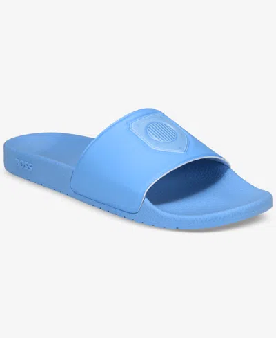 Boss By Hugo Boss Hugo Boss Men's Aryeh World Cup Slides In Blue