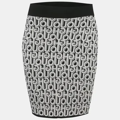 Boss By Hugo Boss Hugo By Hugo Boss Black Logo Intarsia Knit Mini Skirt In Multi