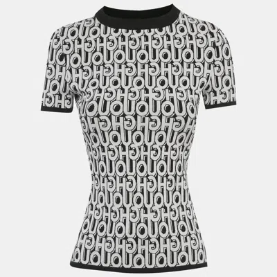 Pre-owned Boss By Hugo Boss Hugo By Hugo Boss Black Logo Intarsia Knit Sweater Top S