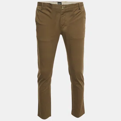 Pre-owned Boss By Hugo Boss Khaki Brown Cotton Stretch Fit Chinos S
