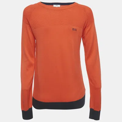 Pre-owned Boss By Hugo Boss Kids Orange Cotton Knit Sweatshirt 14yrs