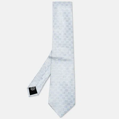 Pre-owned Boss By Hugo Boss Light Blue Jacquard Silk Traditional Tie