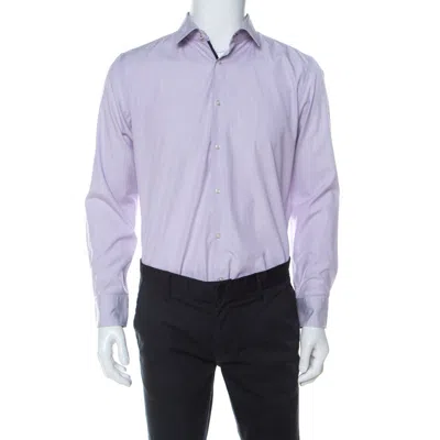 Boss By Hugo Boss Lilac Pinstriped Cotton Joey Shirt In Purple