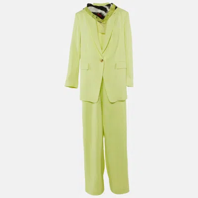 Boss By Hugo Boss Lime Yellow Crepe Jilllam/tillla Suit Set