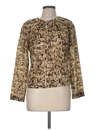 Pre-owned Boss By Hugo Boss Long Sleeve Blouse In Gold