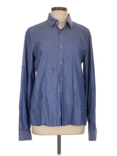 Pre-owned Boss By Hugo Boss Long Sleeve Polo Shirt In Blue