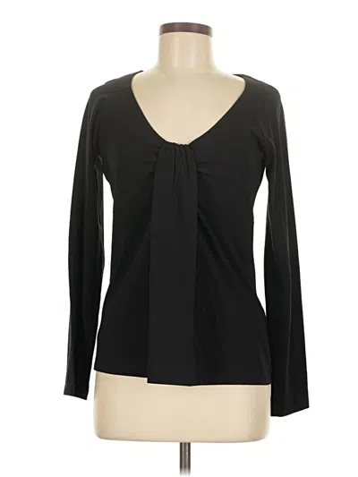 Pre-owned Boss By Hugo Boss Long Sleeve Top Black Sweetheart Neckline Tops