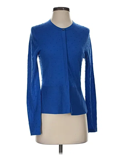 Pre-owned Boss By Hugo Boss Long Sleeve Top Blue Keyhole Neckline Tops