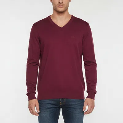 Pre-owned Boss By Hugo Boss Maroon Cotton Knit V- Neck Badu Sweatshirt Xl In Red