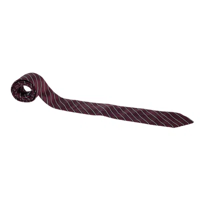 Boss By Hugo Boss Maroon Diagonal Striped Silk Tie In Burgundy