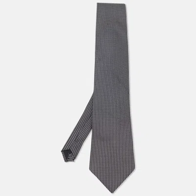 Boss By Hugo Boss Monochrome Jacquard Silk Tie In Gray
