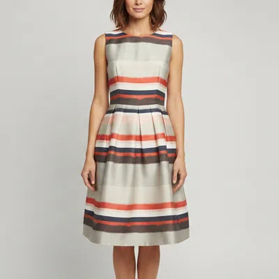 Pre-owned Boss By Hugo Boss Multicolor Striped Textured Satin Dilijana Dress S