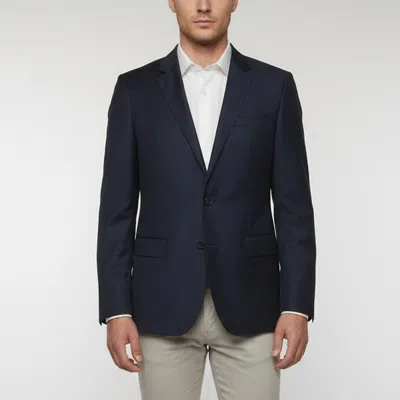 Pre-owned Boss By Hugo Boss Navy Blue Check Wool Single Breasted Huge3/genius4 Blazer L