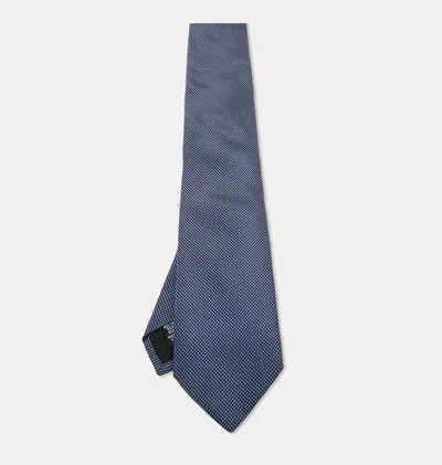 Pre-owned Boss By Hugo Boss Navy Blue Patterned Silk Tie