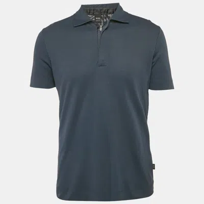 Pre-owned Boss By Hugo Boss Navy Blue Regular Fit Verona Polo T-shirt M