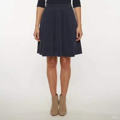 Pre-owned Boss By Hugo Boss Navy Blue Textured Crepe A-line Mini Skirt S